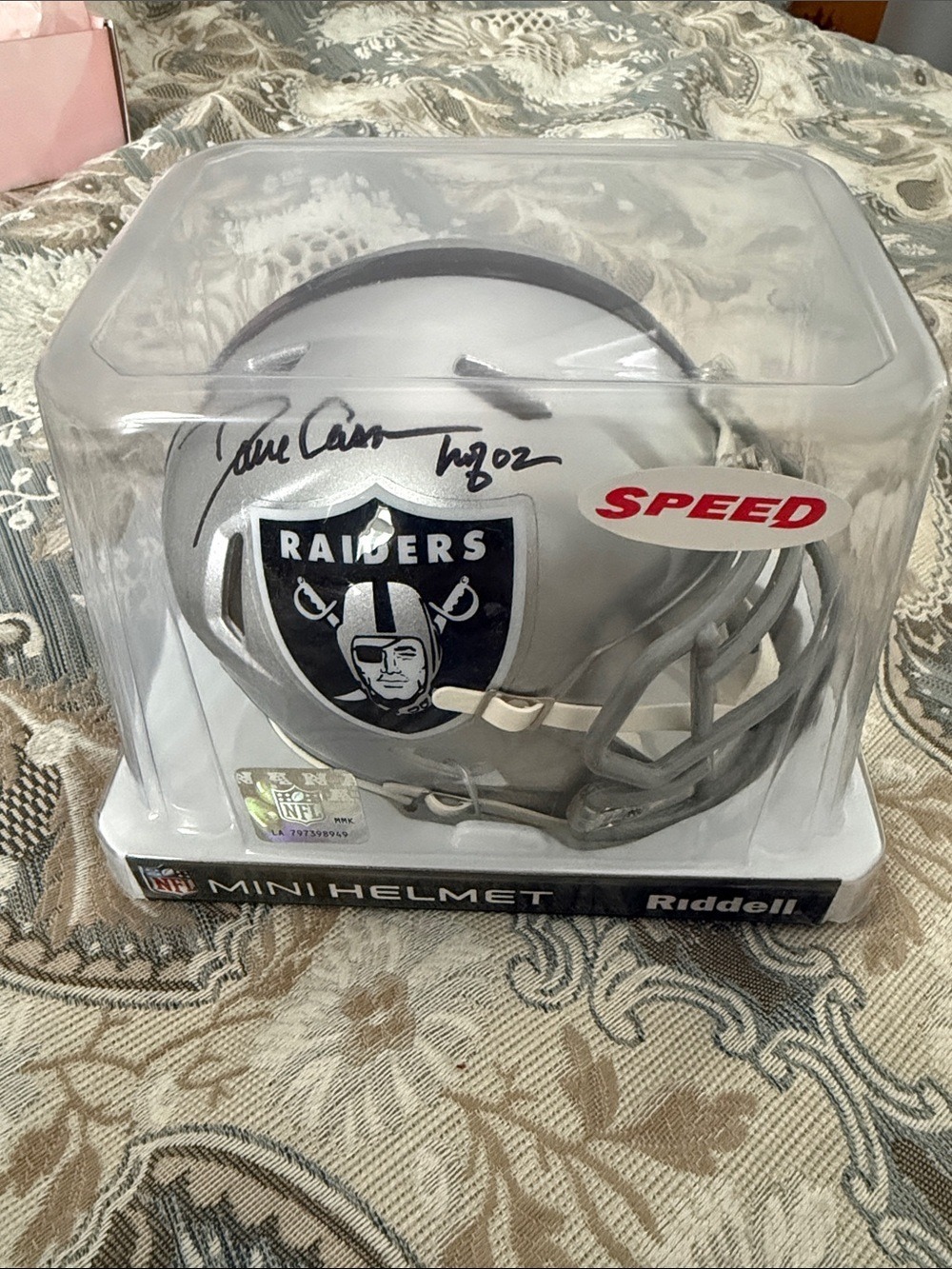 Dave Casper Signed Oakland Raiders Riddell Mini Helmet HOF 02 NFL Autographed